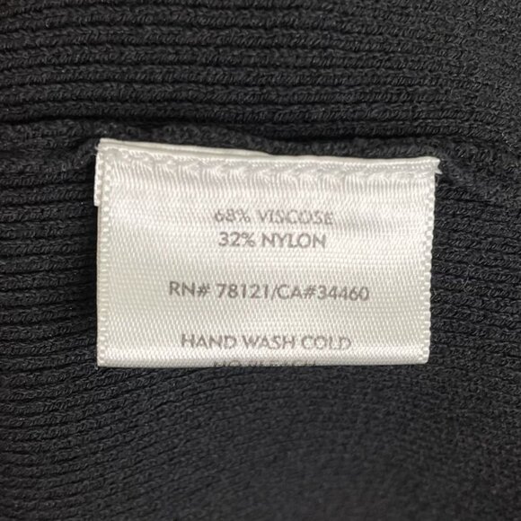 Eileen Fisher Black Ribbed Zip Front Cardigan, L - Picture 7 of 7